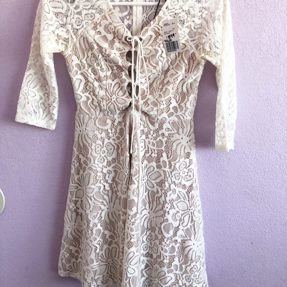 White Lace Skater Dress